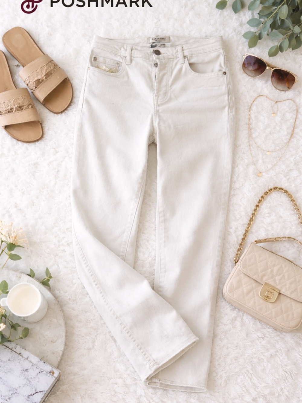 Liverpool Cream Straight-Leg Jeans